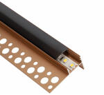 ANRO LED Profile ALP-057 - TILE-EDGE Bronz - Lépcsővilágító profil LED szalaghoz (Fekete búrával) (LP407BR - LP-UNICOV1-BLK)