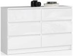  Comodă K120 6sz Clp Pk Alb Lucioasă Comoda