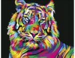 ChRLD Vászonkép Festmény Számokkal Keret 50x40cm Tigris Színes (LW2120)