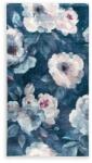 Takoy 80x140 cm-es LOTUS 5 sötétkék szőnyeg, púderrózsaszín rózsamintával