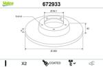 VALEO Disc frana VALEO COATED 672933 (672933)