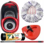 Vileda Turbo forgó felmosó szett 3az1ben Microfibre BeeSmart zsákok 10x60l (167751)