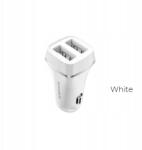 BOROFONE autós töltő 2x Usb, fehér (BFO-BZ2-W)
