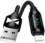 Wozinsky Cablu pentru incarcare si transfer de date Wozinsky WUALC2, USB/Lightning, LED, 2.4A, 2m, Negru (5907769308468)