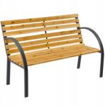 Lean Kerti pad Fából készült fém park pad Lean háttámlával (26569 ŁAWKA OGRODOWA DREWNIANA METALOWA)