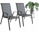 Bauerkraft 2 db-os szék szett Bauerkraf modern grafit fém kerti szék (X-257 (9,5kg 80x76x9))