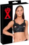 Late X Top Latex Negru cu Cupe Deschise și Decupaje - M