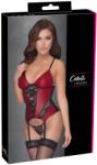 Cottelli LINGERIE Corset Tip Basque Cottelli LINGERIE Roșu Negru cu Dantelă și Tanga - Roșu , S