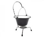 Perfect Home Set pentru servire ceaun, emailat, negru, 0.8 L, suport cromat (489056) - edanco Ceaun