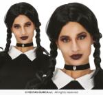 Guirca Gyerek paróka Wednesday Fekete haj copf Addams (FG4945)