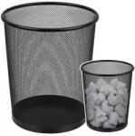 LEAN Coș de gunoi metalic de birou din plasă metalică, rotund, negru 10 l - 1 bucată Cos de gunoi