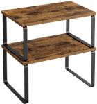 SONGMICS Konyhai Fűszertartó pohár barna loft polc szett 2 db-os (KCS020X01)