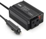 Techstar Invertor de Putere Auto Techstar® 150W - 12V DC la 220V AC, cu Porturi USB-C si USB-A pentru Incarcare Rapida (SKU3253)
