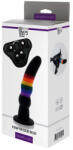 DreamToys Színes Strap-on Dildó Szilikon 17 cm Pride Fekete