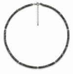  Colier Larvikit ( Piatra Lunii Norvegiana ) Disc Fatetat 4x3 mm cu Argint 925 sau Inox 316L 1 Buc