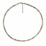  Colier Labradorit Disc Fatetat 4x3 mm cu Argint 925 sau Inox 316L 1 Buc