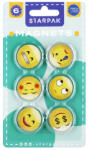 STARPAK Smiley, emoji mágnes szett, 6 db-os, 33mm (STK-528365) - officetrade