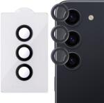 iShield Folii Camera pentru Samsung S24 Plus, Lentile Individuale din Sticla, Transparente, cu Kit de aliniere, Case Friendly, iShield, contur metalizat NEGRU (6999126544014)