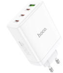 hoco. Incarcator pentru Priza USB, 3x Type-C, Fast Charging, 100W, Hoco Leader (N31), White (6931474784179)