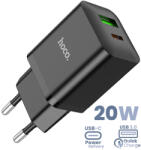 hoco. Incarcator priza, Hoco, 20W, Dual, USB-C Fast Charging + USB-A Quick C (6931474783509)