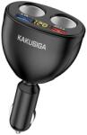 KAKUSIGA Incarcator Fast Charge Priza Auto Kakusiga KSC-852 2xUSB-A QC3.0 100W, Negru (6921042125619)