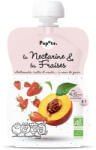 Popote Piure BIO cu 85% nectarine si 15% capsuni, +4/6 luni Popote (11589)