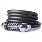 ROCKBROS RKS531 Kerékpárzár 5 Számjegyű Kóddal - 120cm Acélkábel - LED világítással - Fekete (RKS531)