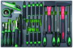 TOPTUL Insert Scule pentru Carucioare Tip Insert: D Spuma Numar Piese: 23 Szt. Tip Cheie: Banda Masurare / Ciocan (s) / Cleste (GED2332) Trusa unelte