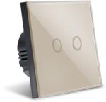 Techstar Intrerupator Touch Techstar®, Sticla Securizata, Design Modern, Iluminare LED, 2 Faze, Gold (SKU1623)