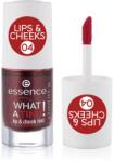 essence WHAT A TINT! folyékony arcpír és szájfény árnyalat 04 Strawberry Rush 4.9 ml