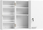 HOMCOM Dulap Medicamente de Perete cu Cheie, 3 Rafturi Interne și 8 Suporturi pentru Sticle, Dulap din MDF și Metal, pentru Bucătărie, Hol, Living, 53x20x53 cm, Alb | Aosom Romania (834-915V90WT)