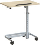 HOMCOM Măsuță pentru Laptop cu Înălțime Reglabilă, 4 Roți, Lemn și Metal, 60 x 40 x 72-93, 5 cm, Stejar | Aosom Romania (838-648V00AK)