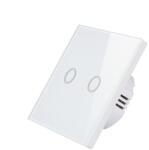 Techstar Intrerupator Touch Techstar®, Sticla Securizata, Design Modern, Iluminare LED, 2 Faze, Alb (SKU1617)