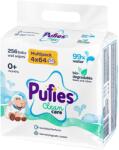 Pufies Clean Care nedves törlőkendő, 99% víz, többcsomagos, 4x64 db, 256 db