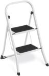 SONGMICS SONGMICS összecsukható létra 2 lépcsővel, csúszásmentes gumi, teherbírás 150 kg, acél, 45x55x82cm, fehér és fekete (EZ-GSL12WT-96480)