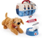 Ecoiffier Coș veterinar Veterinarian Case Écoiffier cu cățeluș de pluș un bol și accesorii medicale de la 18 luni (ECO0273)