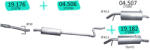 Edex Kipufogó szett - Citroen C3 Picasso, Peugeot 207, 208, 2008 1.4-1.6 VTi, HDi sport (2006-2019) (SET-ED-19176-04506-19182)