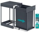 SONGMICS Kitchen trash can, for base cabinet, 1 x 20 L, extendable waste bin, steel frame, ABS lid, gray LTB920GZ01 (LTB920GZ01)
