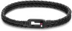 Tommy Hilfiger Brățară dublă neagră din piele 2790386 17, 5 cm