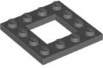 LEGO® 64799c85 - LEGO sötétszürke lap 4 x 4 méretű, 2 x 2 kivágással (64799c85)