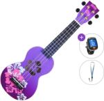 Mahalo Hibiscus Basic SET Hibiscus Purple Burst Szoprán ukulele