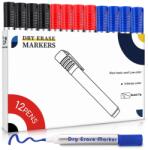 maxtek Whiteboard Marker 12 db Törölhető Táblafilc Kerek Heggyel 3 Szín Fehértáblához