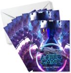 SoKawaï Születésnapi Meghívó Gyerekeknek Lézer Game Témájú Parti 10 db Meghívó + 10 Boríték Francia Nyelvű