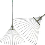 Strend Pro Greblă pentru frunze, greblă, Strend Pro Garden, argintiu, cap din oțel, coadă metalică, lățime de lucru 19-45 cm, coadă 122-154 cm, lățime reglabilă, coadă telescopică Grebla