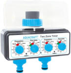 AQUACRAFT Temporizator mecanic de udare, Aquacraft 290160, negru/albastru, mecanic, 2 ieșiri, 24 udări/zi, temporizare 1-120 minute, pentru filet 3/4", pe baterii (2x AA - neincluse)