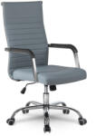 Sofotel Scaun de birou, Sofotel Boston, gri, tapițerie din piele ecologică, cotiere și bază tip stea cromate, mecanism de balans TILT, roți gumate, spătar ergonomic