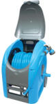 AQUACRAFT Tambur pentru furtun de grădină, Aquacraft 990081 Deluxe Compact, albastru, cu furtun, 1/2", 30 m, cu pistol de stropit, cu conectori, manivelă manuală, mâner telescopic, pe roți