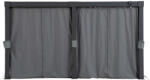  Perete lateral pentru pergolă, Matterhorn, gri, 406 × 306 cm, set de 4 perdele, cu cârlige de agățare, poliester, cu fermoar, impermeabil, rezistent la UV