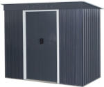 Strend Pro Magazie de grădină, Strend Pro Garden, 217 x 110 x 174 cm, antracit, din tablă metalică, cu bază, rezistentă la intemperii, uși culisante duble, cu orificii de ventilație