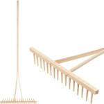 Strend Pro Greblă de grădină, Strend Pro Garden, cu 16 dinți, cap din lemn, coadă din lemn, lățime de lucru 55 cm, coadă de 159 cm Grebla